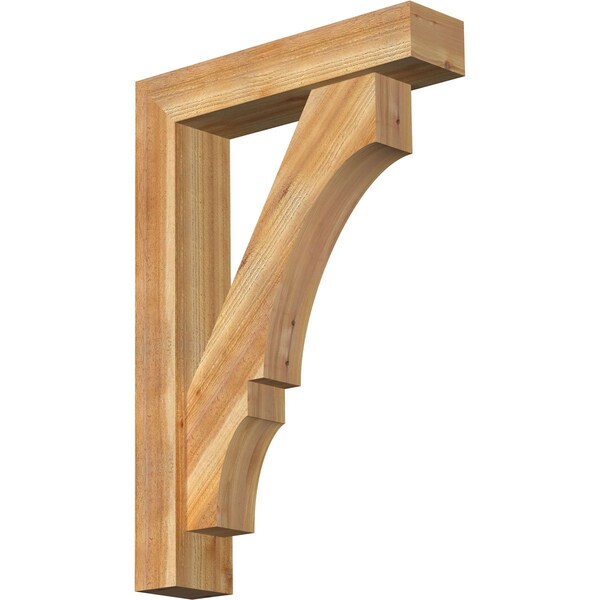 Ekena Millwork Balboa Block Rough Sawn Bracket w/ Offset Brace, Western Red Cedar, 6"W x 26"D x 38"H BKT0604X26X38BOA05RWR - main